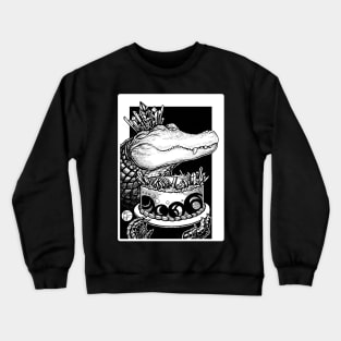 Alligator & Crystal Cake - White Outlined Version Crewneck Sweatshirt